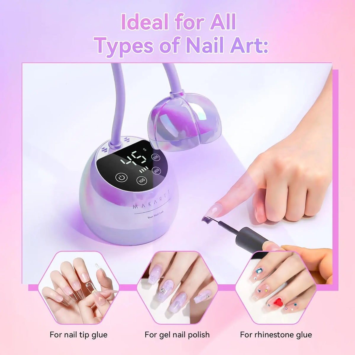 Makartt Cordless USB Gooseneck UV LED Nail Lamp With Timer