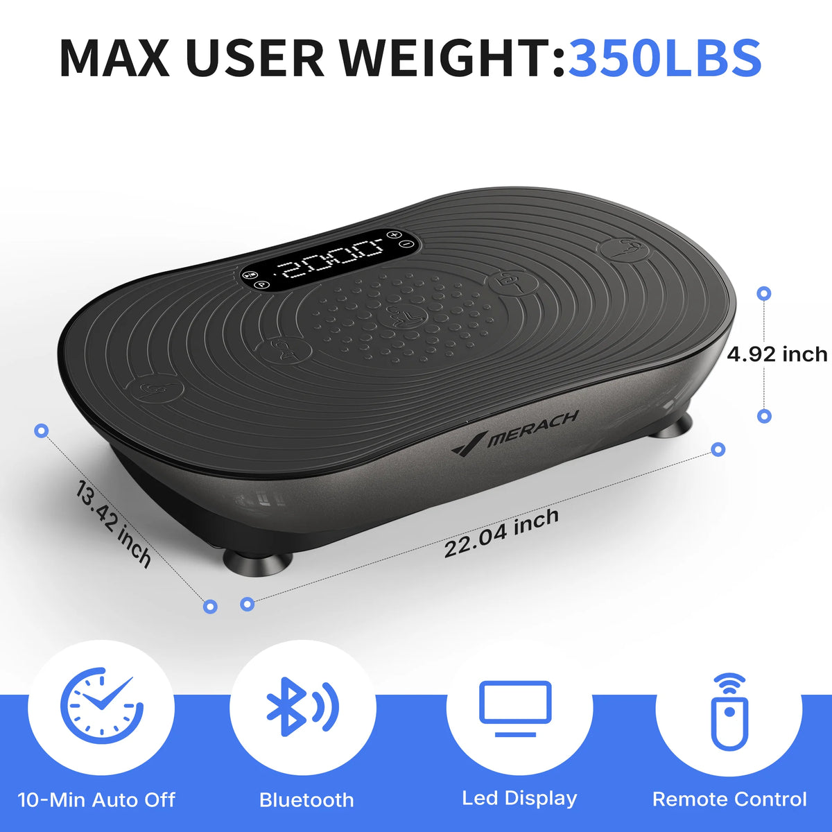 MERACH Vibration Plate Exercise Machine With Digital Display And Speakers