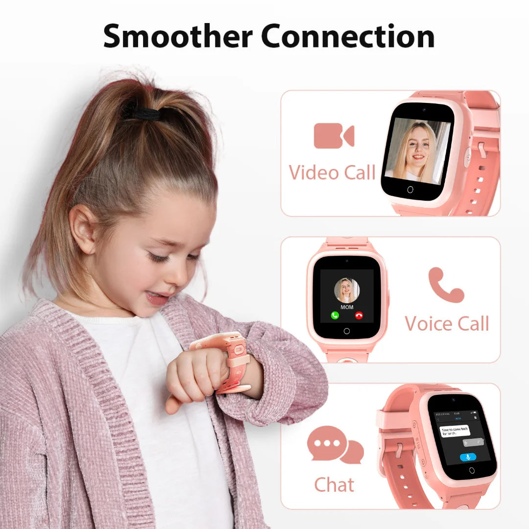 Kids 4G Smart Watch With GPS Video Calls And Chat