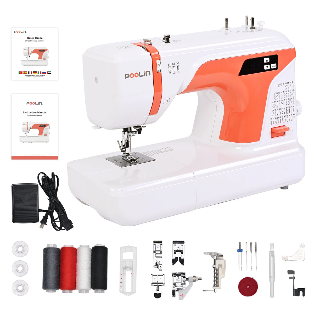 PooLin EOC01 Computerized Mechanical Sewing Machine With Lock Stitch