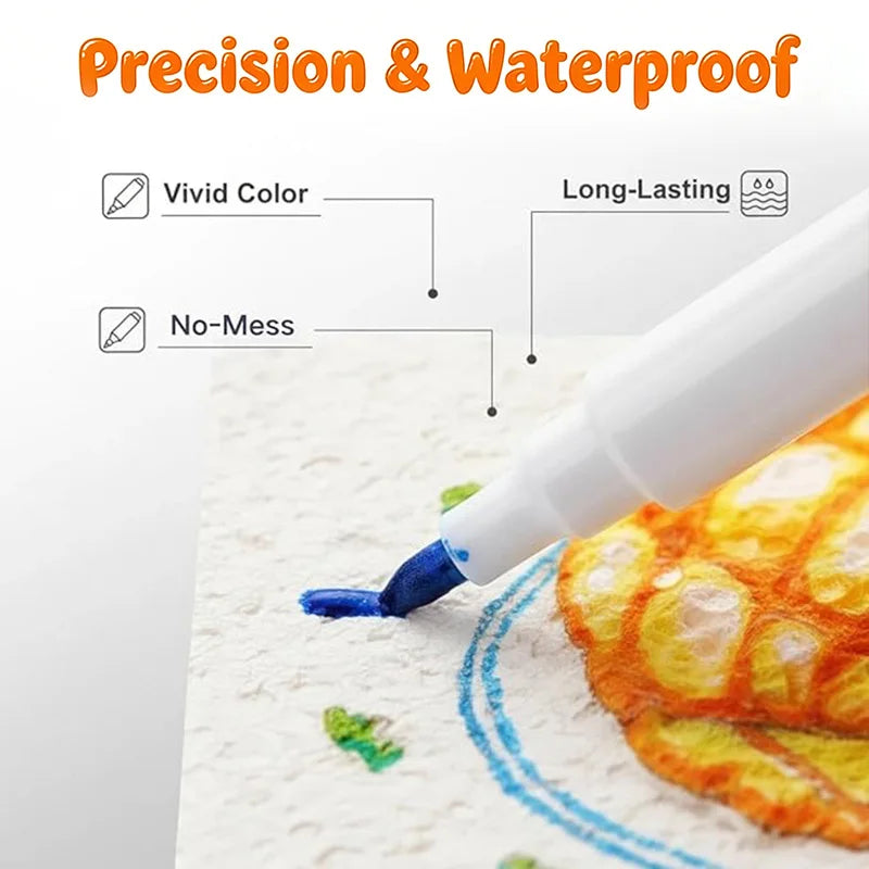3D Magic Foam Texture Painting Kit With Acrylic Markers