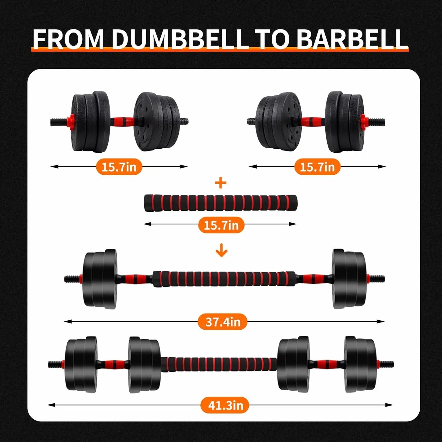 Adjustable Dumbbell Barbell Set Anti Slip Home Gym Fitness Training