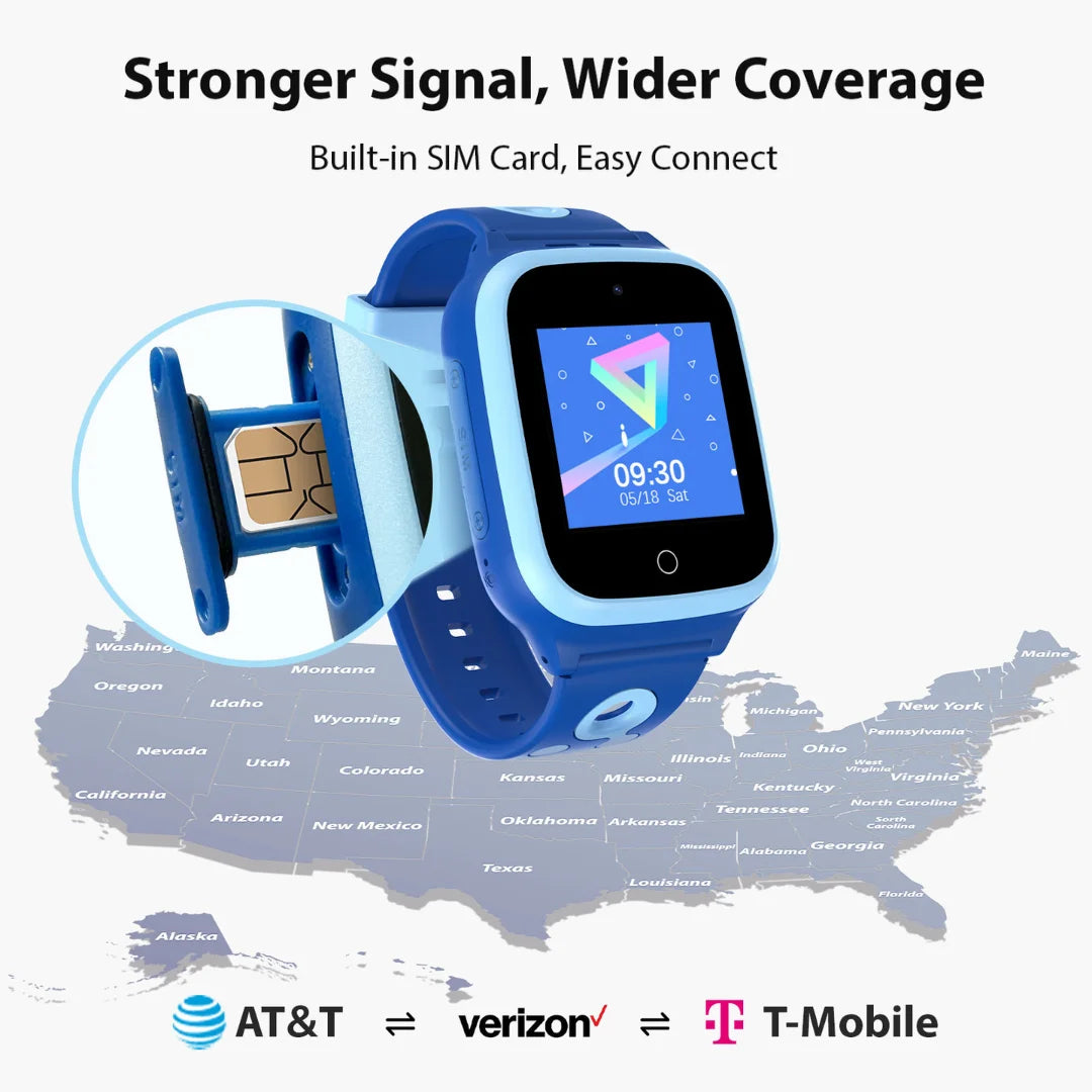 Kids 4G Smart Watch With GPS Video Calls And Chat
