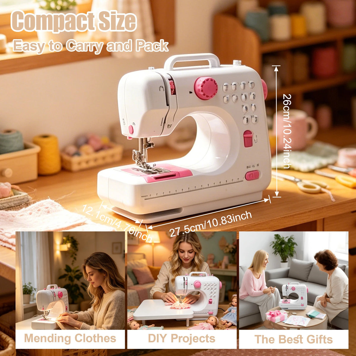 Portable Mini Electric Sewing Machine With Complete Sewing Kit