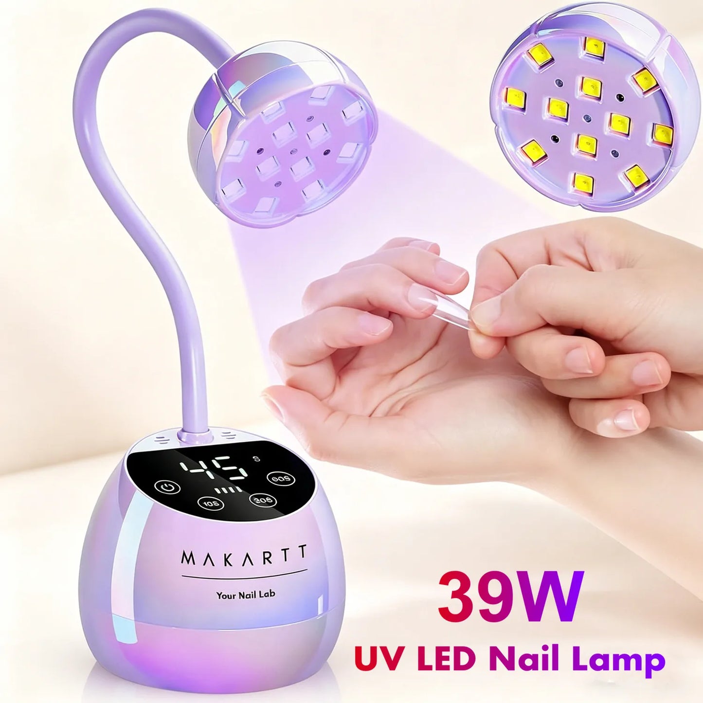 Makartt Cordless USB Gooseneck UV LED Nail Lamp With Timer