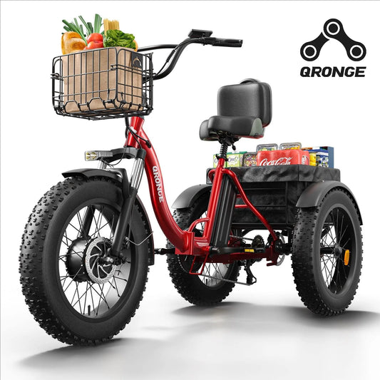 QRONGE Folding Electric Tricycle Built For Comfortable Riding