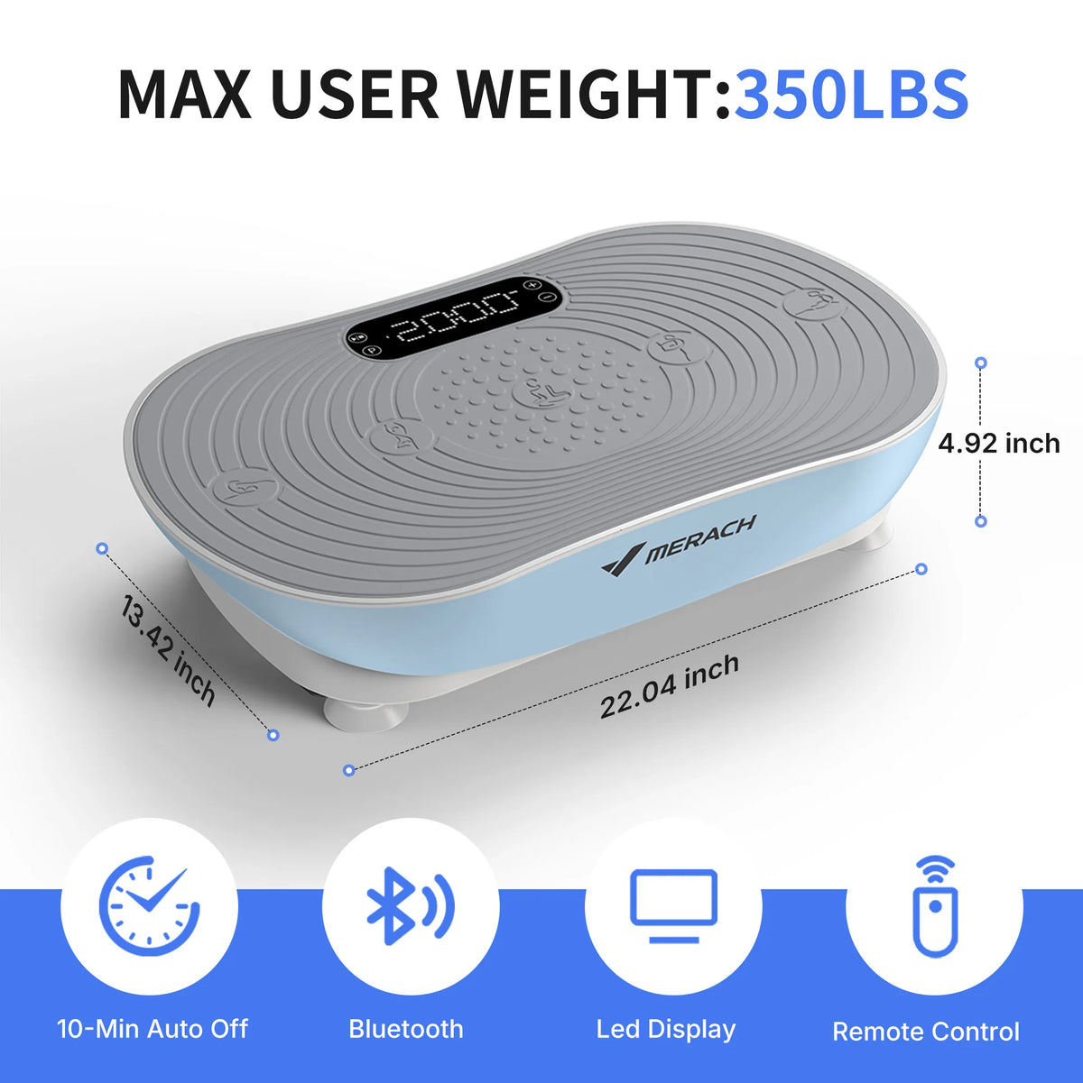 MERACH Vibration Plate Exercise Machine With Digital Display And Speakers