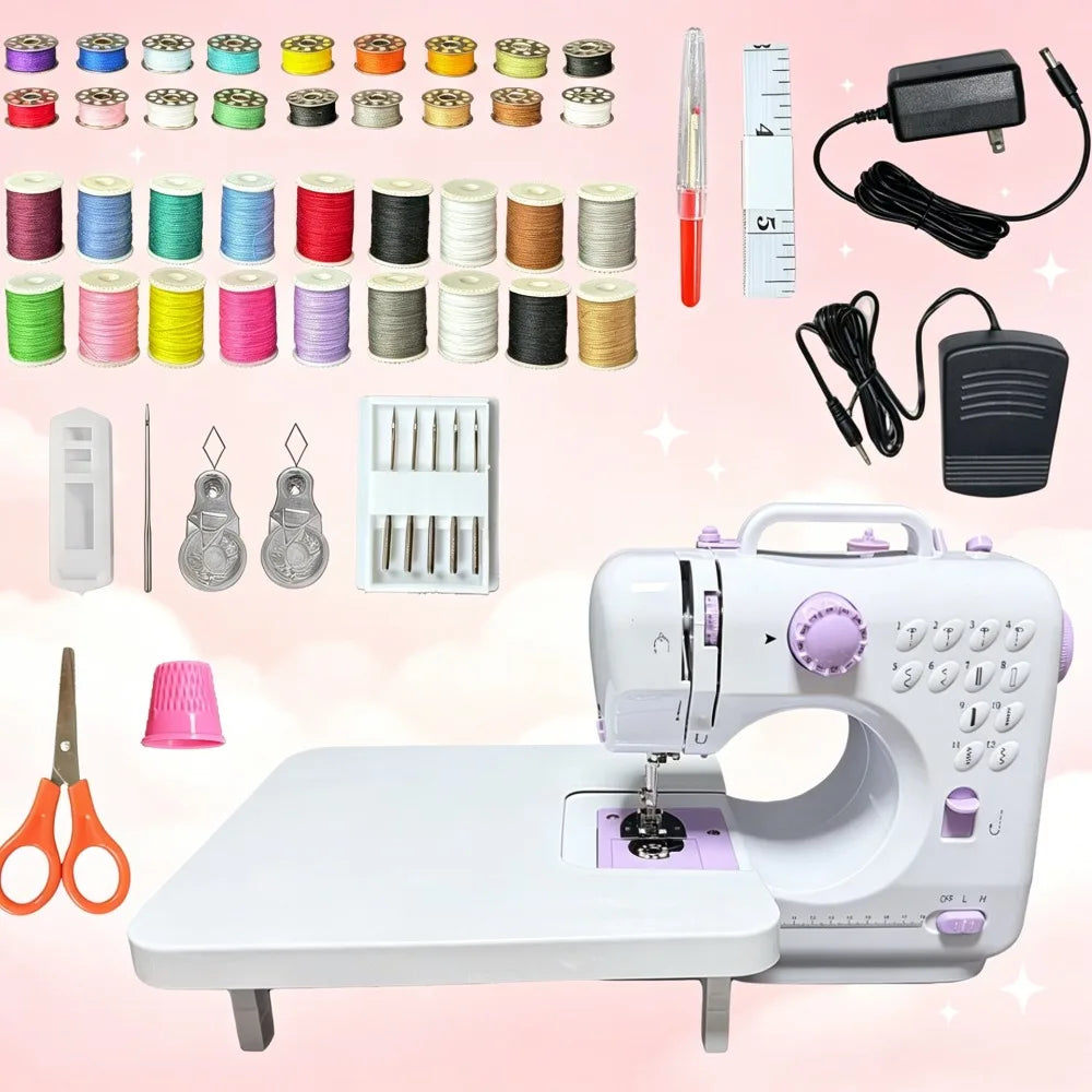 Portable Mini Electric Sewing Machine With Complete Sewing Kit