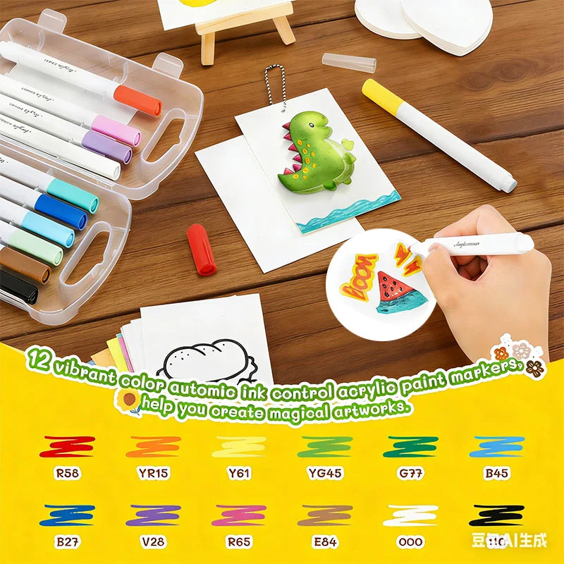 3D Magic Foam Texture Painting Kit With Acrylic Markers