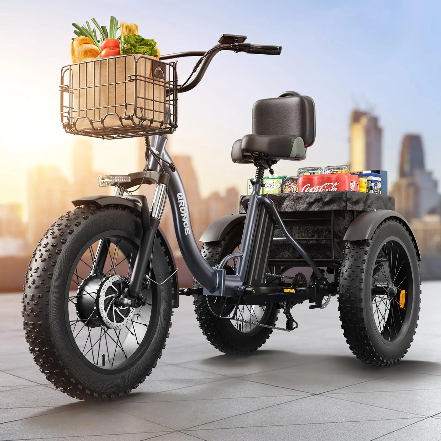 QRONGE Folding Electric Tricycle Built For Comfortable Riding