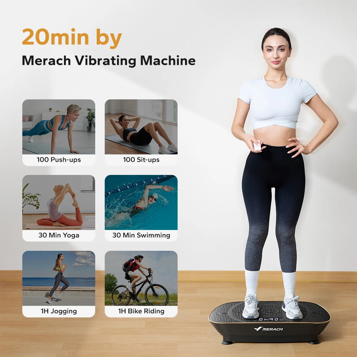 MERACH Vibration Plate Exercise Machine for Whole Body Fitness Workouts