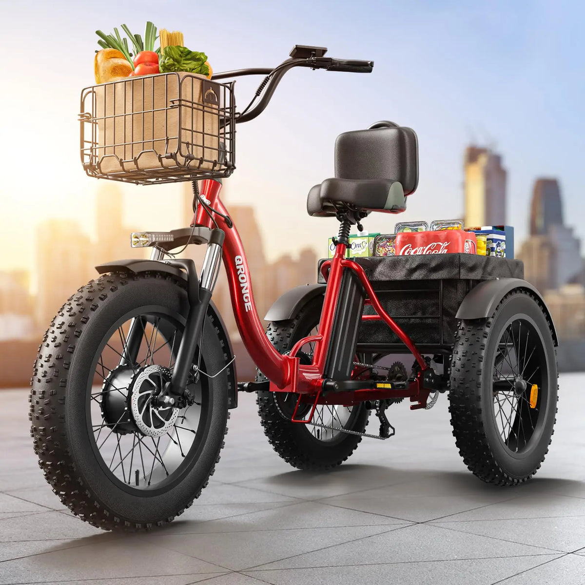QRONGE Folding Electric Tricycle Built For Comfortable Riding