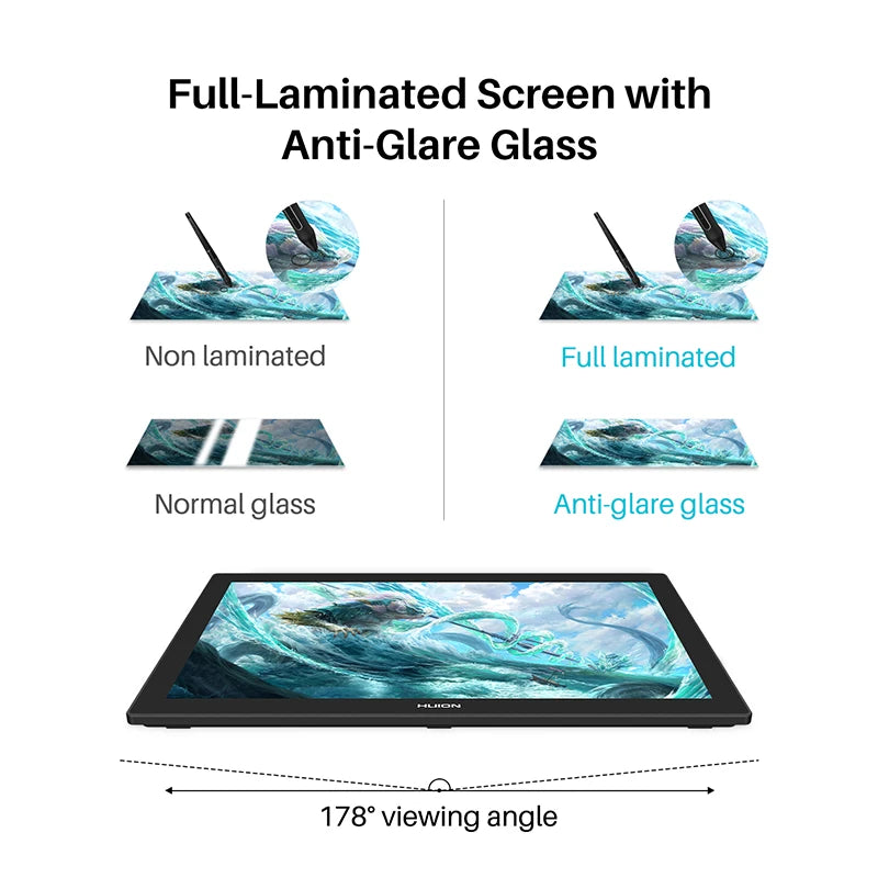 Huion Kamvas Pro 4K Graphics Tablet With 140 Percent sRGB