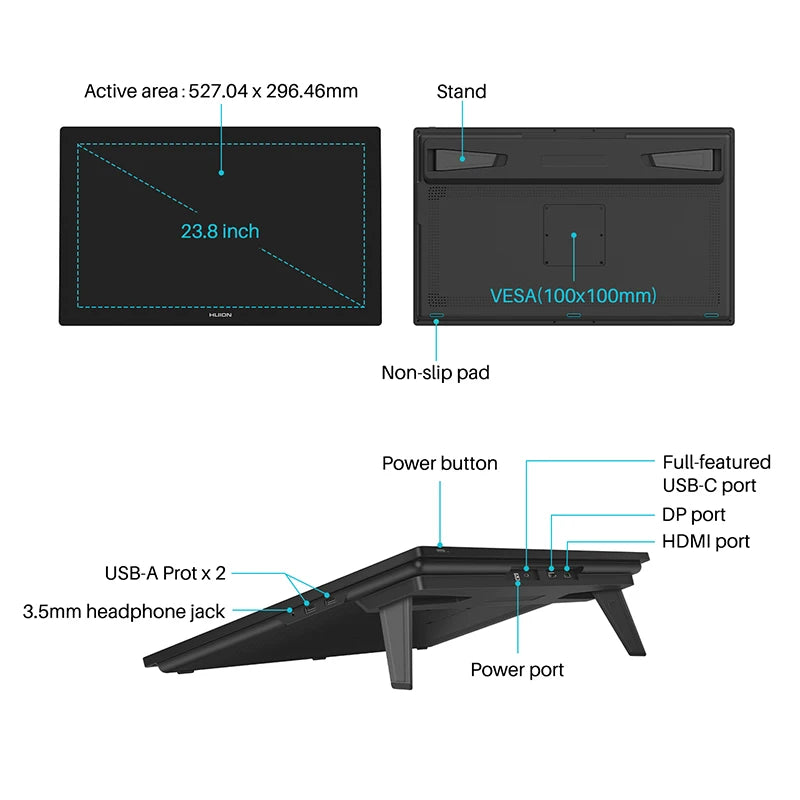 Huion Kamvas Pro 4K Graphics Tablet With 140 Percent sRGB