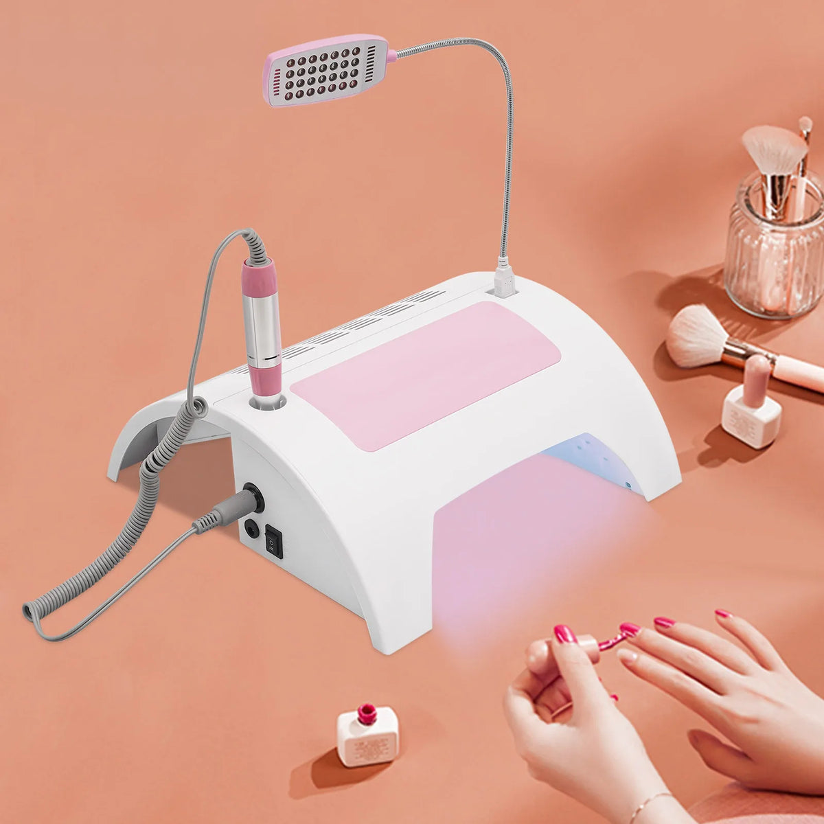 Bymaocar 5 In 1 Manicure Lamp Dust Collector Nail Drill