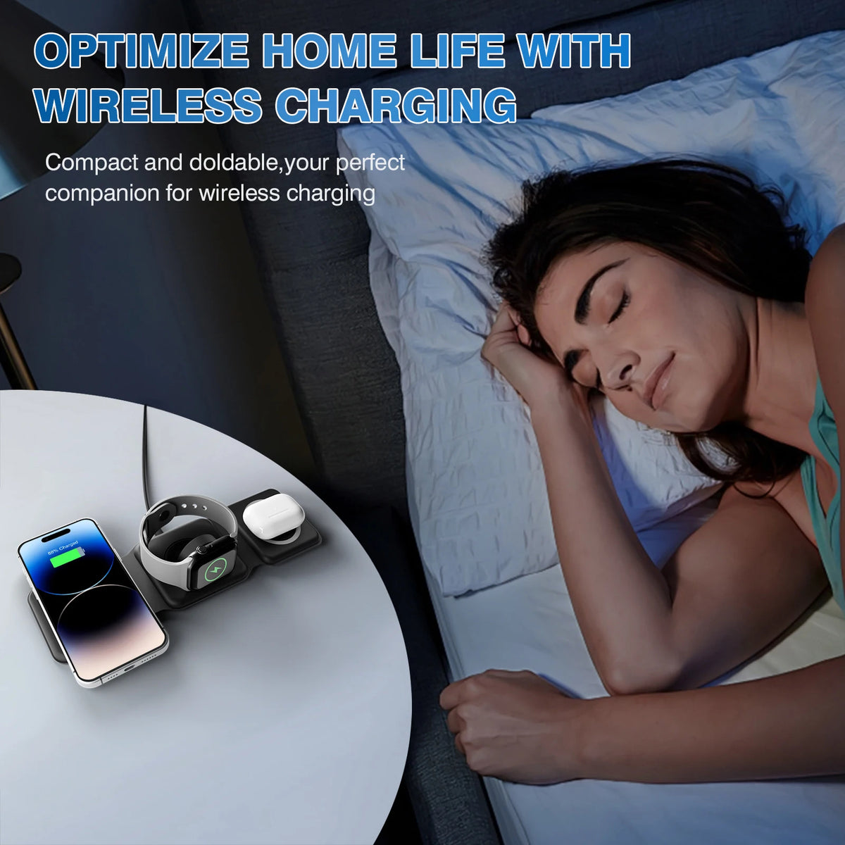Foldable Magnetic Wireless Fast Charging Dock Station For Apple Devices