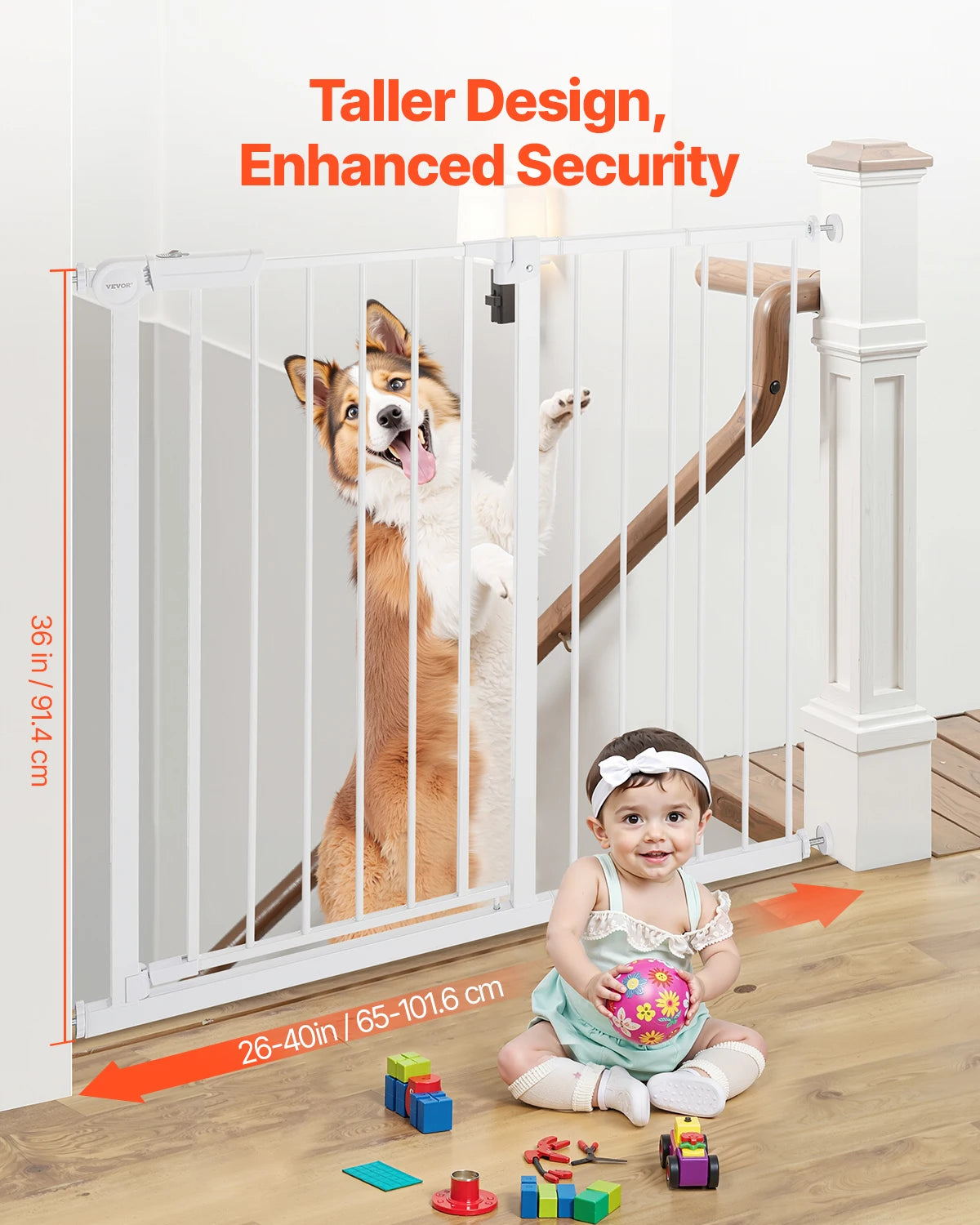 SucceBuy Pressure Mount Baby And Dog Step Thru Security Gate
