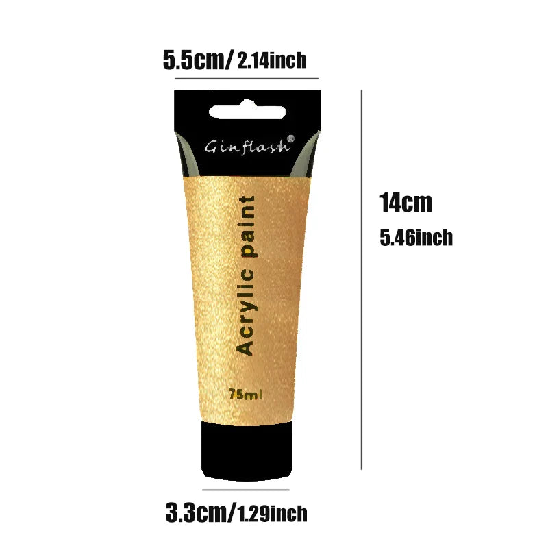 Ginflash 24 Colors Acrylic Paint Set For Canvas And Wall Art