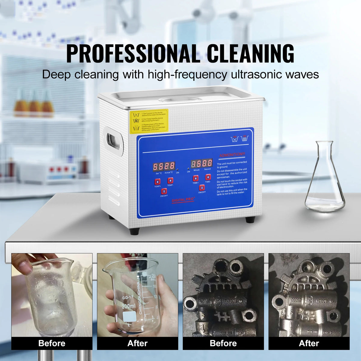 SucceBuy Heated Ultrasonic Cleaner For Home And Kitchen Use