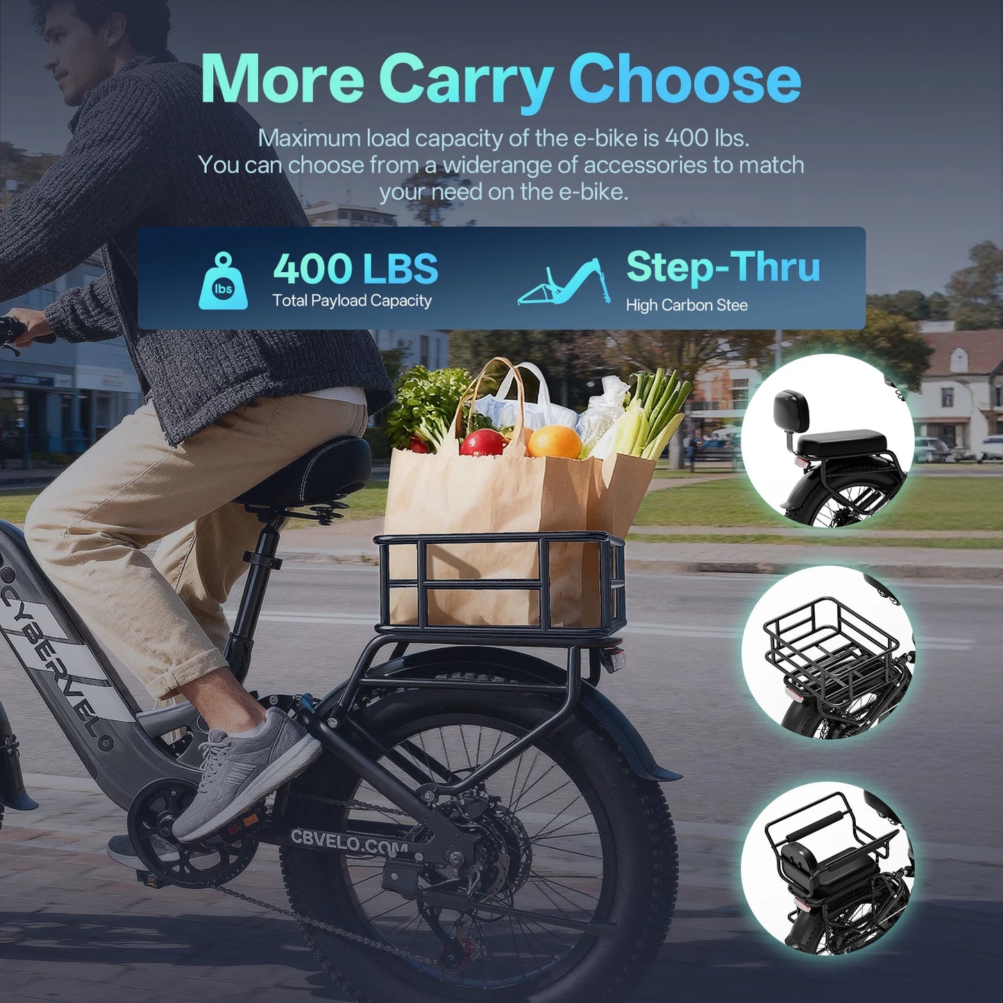 Cybervelo 1500W Electric Commuter Bike 7-Speed Step Thru