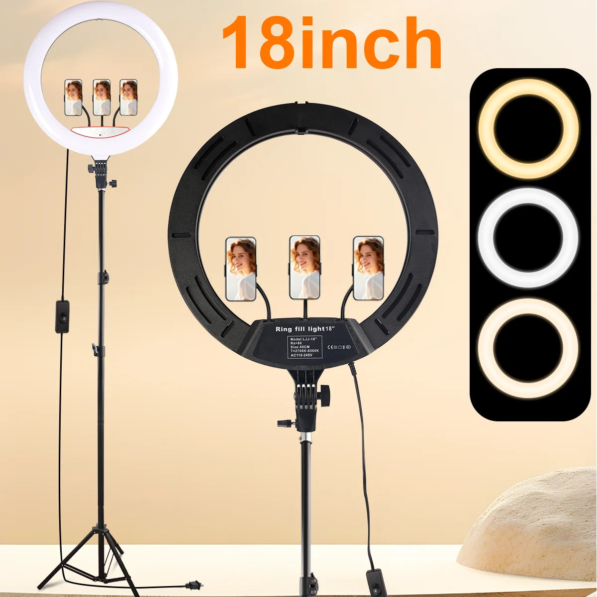 UEGOGO Ring Light With Adjustable Tripod Stand For Content Creation