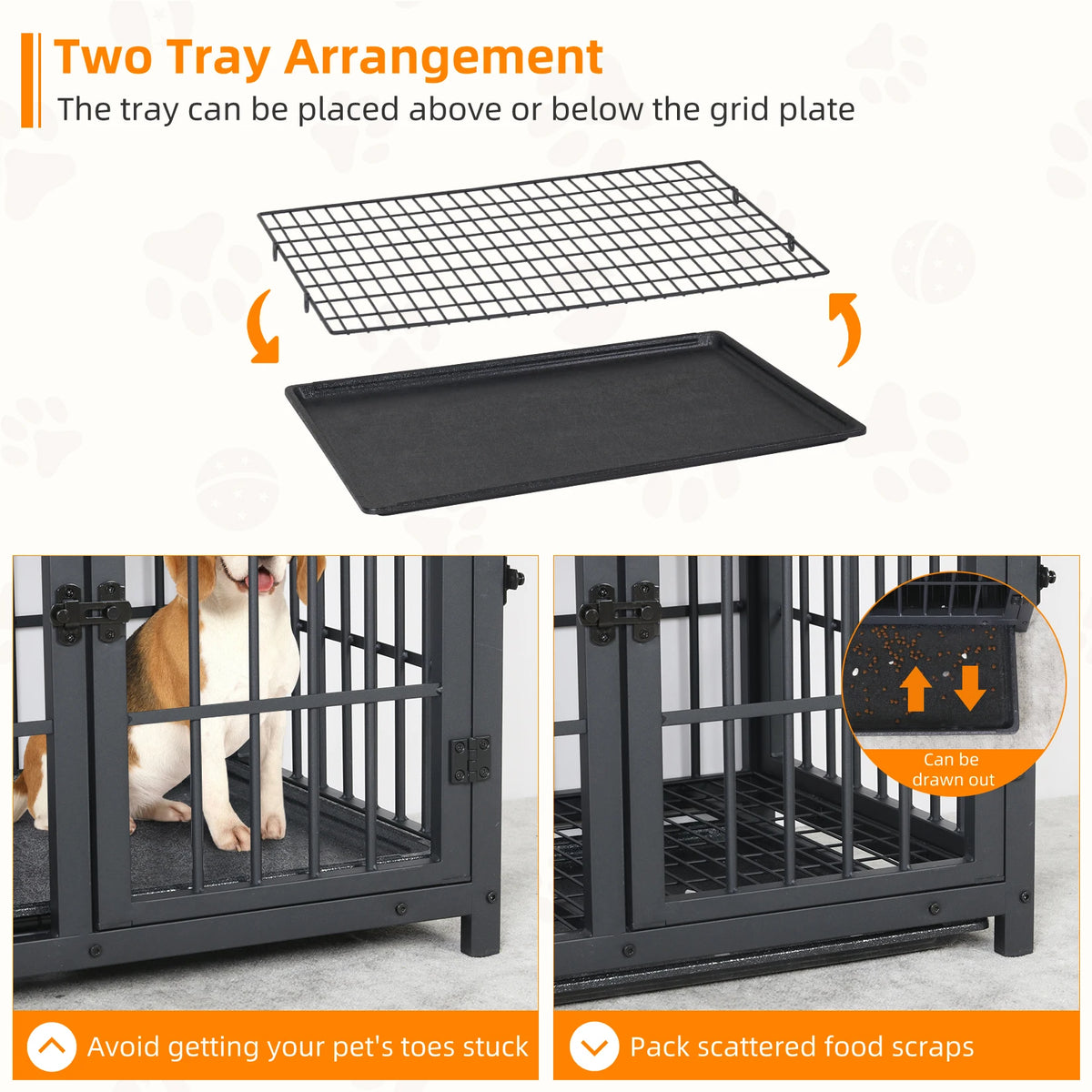 Furniture Style Metal Wood Dog Crate Pet Kennel End Table