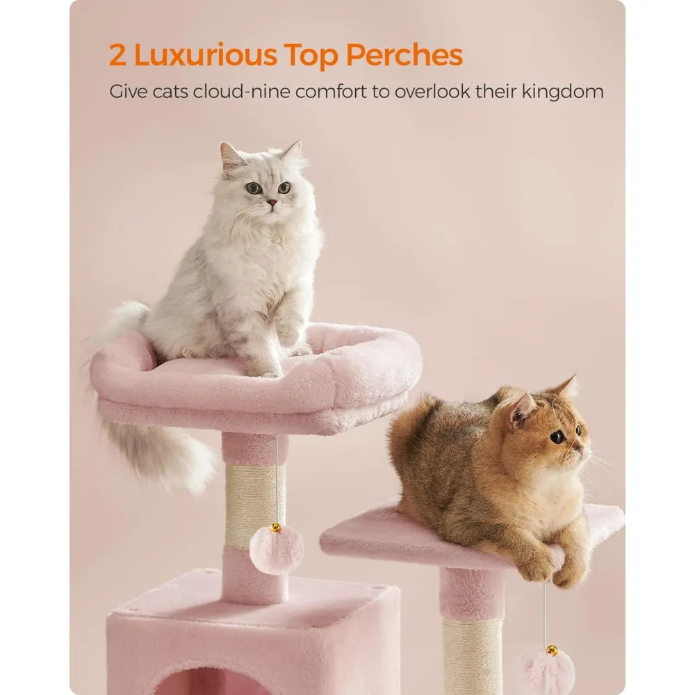 NBVCX Multi Level Cat Tree With Scratching Posts Perches Caves