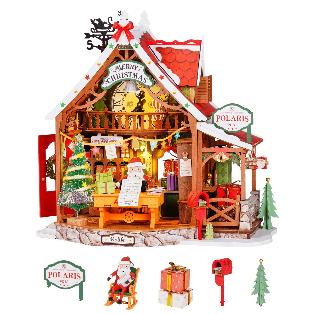 Rolife Reindeer Express Wooden 3D Puzzle Car Building Kit