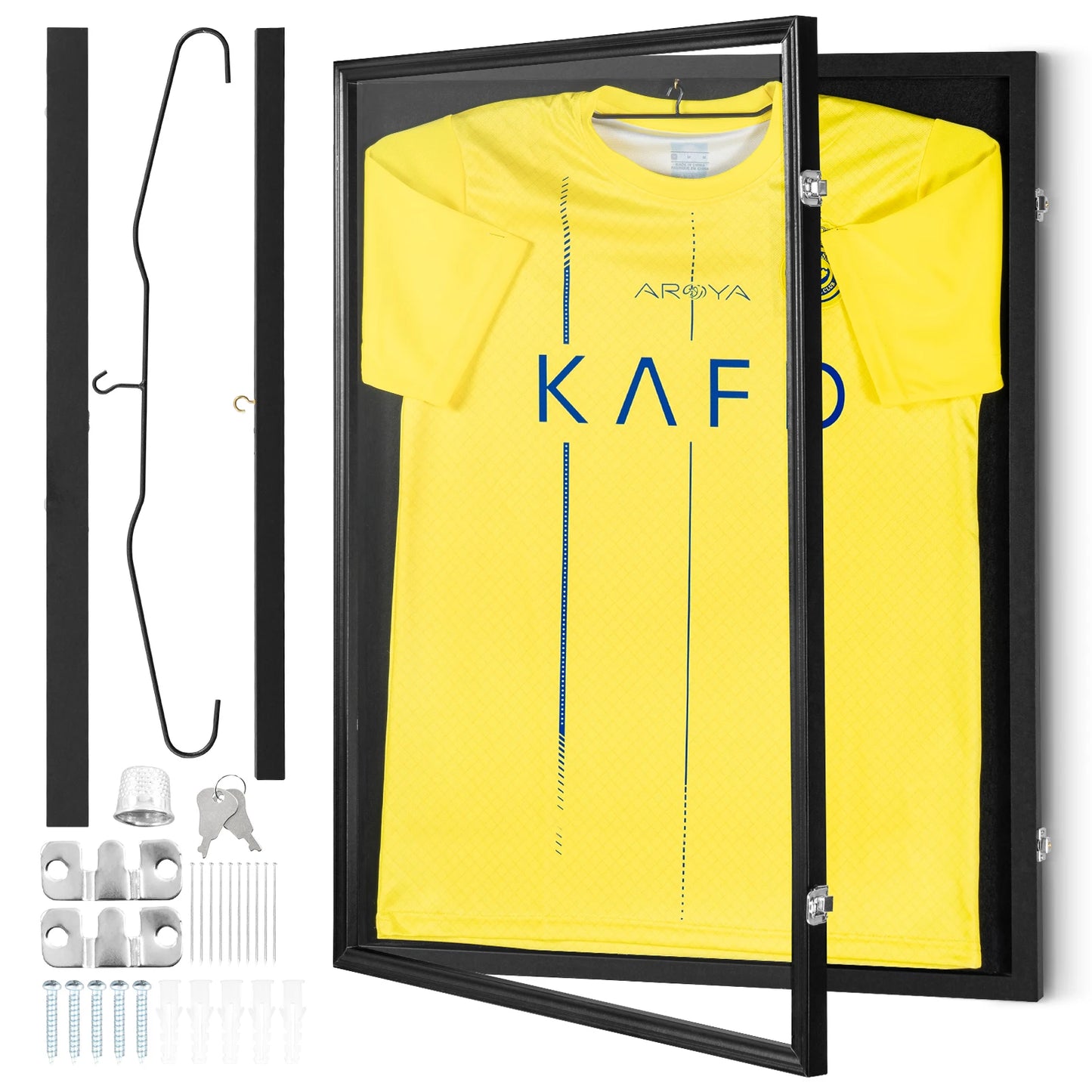 SucceBuy Lockable Jersey Sports Card Display Shadow Box