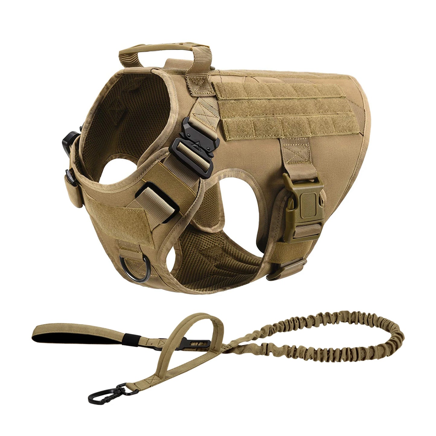 Heavy Duty Tactical Nylon Dog Harness With Molle Pouches