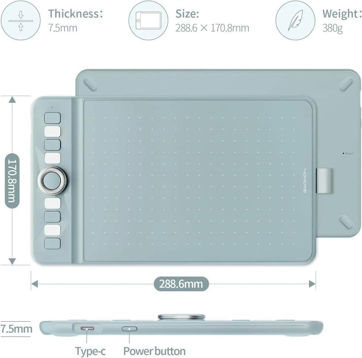 GAOMON Wireless Graphics Tablet WH851 Bluetooth 5.0 Type C 16K Pen
