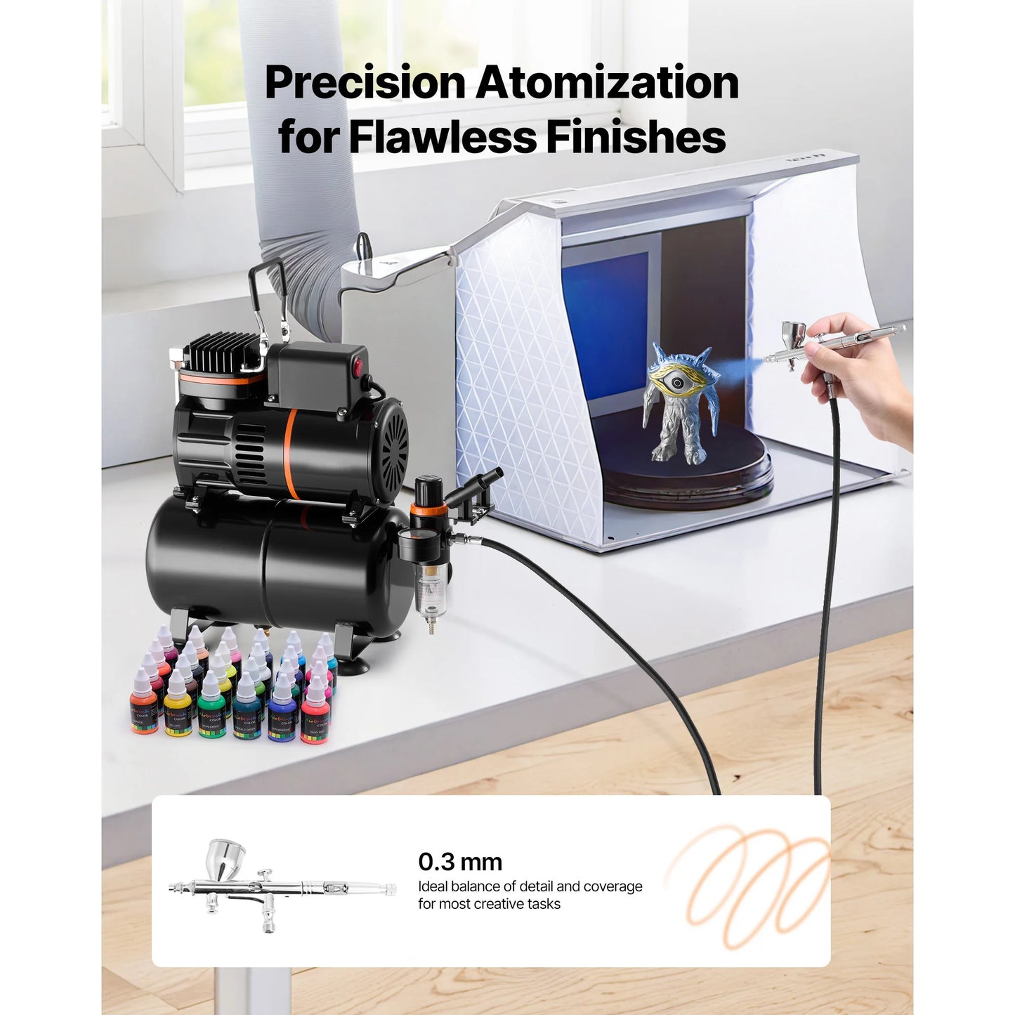 SucceBuy Airbrush Kit With Dual Action Compressor And Tank