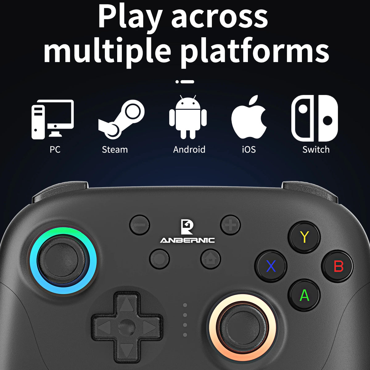 Anbernic RG P01 Wireless Bluetooth Gamepad RGB Hall Effect Controller