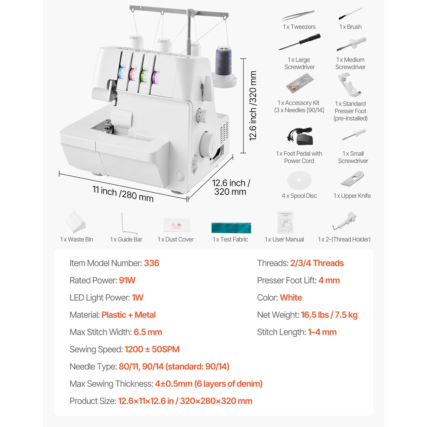 SucceBuy 2 3 Or 4 Thread Serger Overlock Sewing Machine