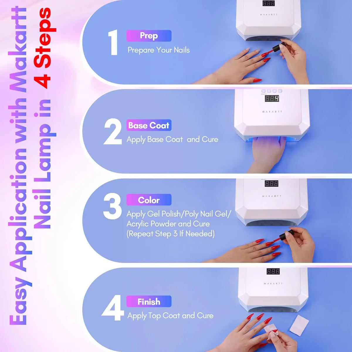 Makartt 36W Rechargeable Aurora UV LED Nail Lamp