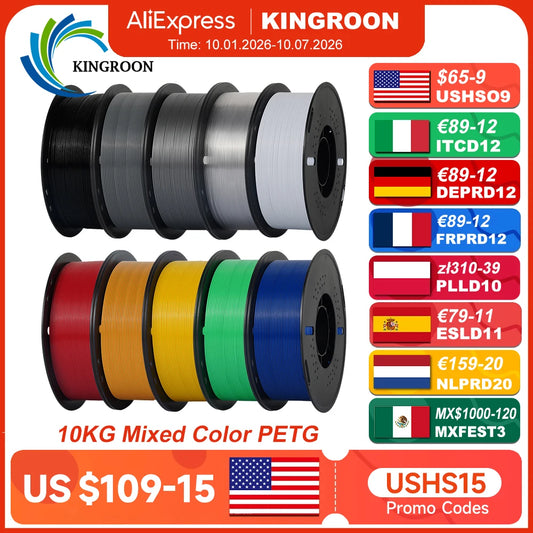 KINGROON PETG 3D Printer Filament Tangle Free Eco Friendly Plastic