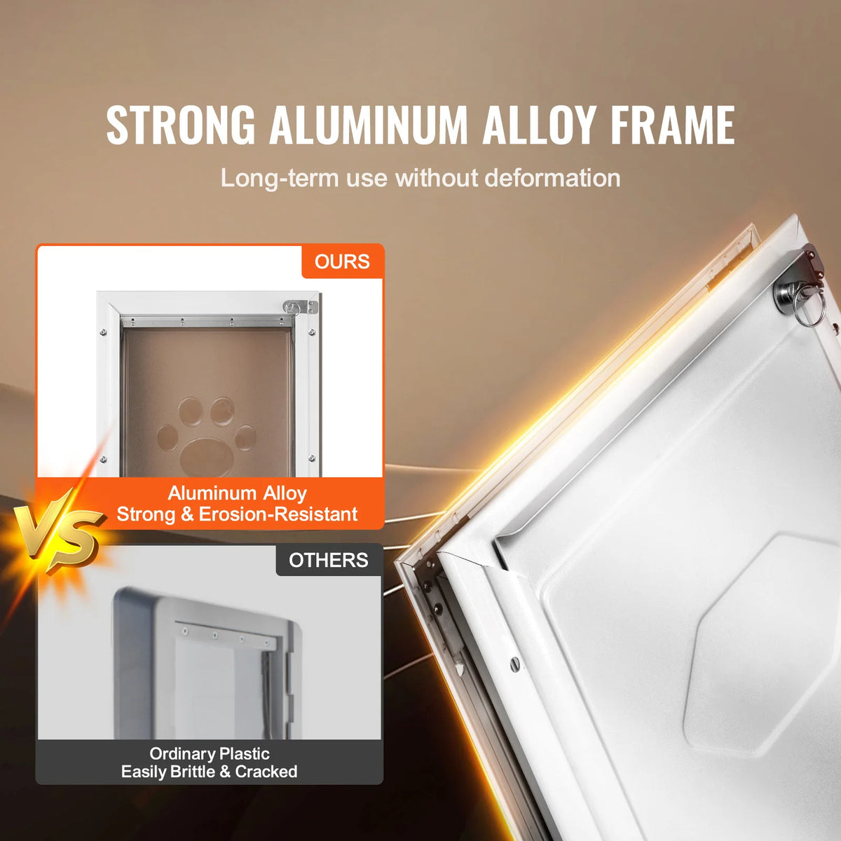 Weatherproof Aluminum Frame Pet Door With Lock And Flap
