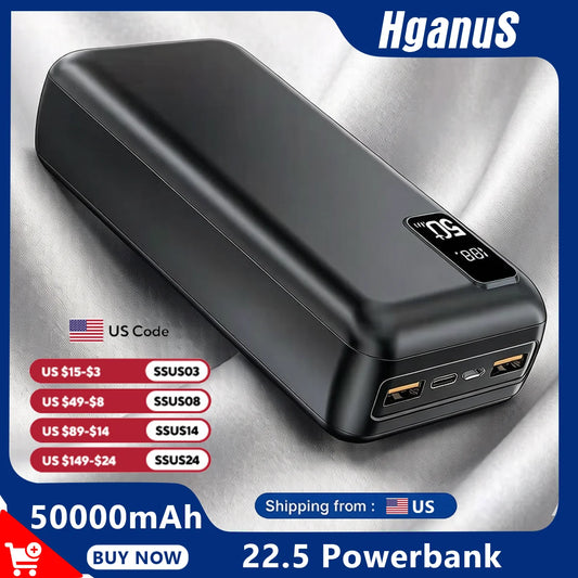 Hguanus High Capacity Power Bank With Digital Display