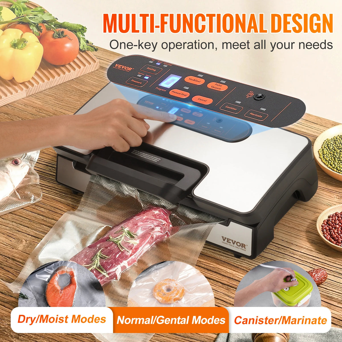 SucceBuy Food Vacuum Sealer Machine for Household Kitchen Packaging