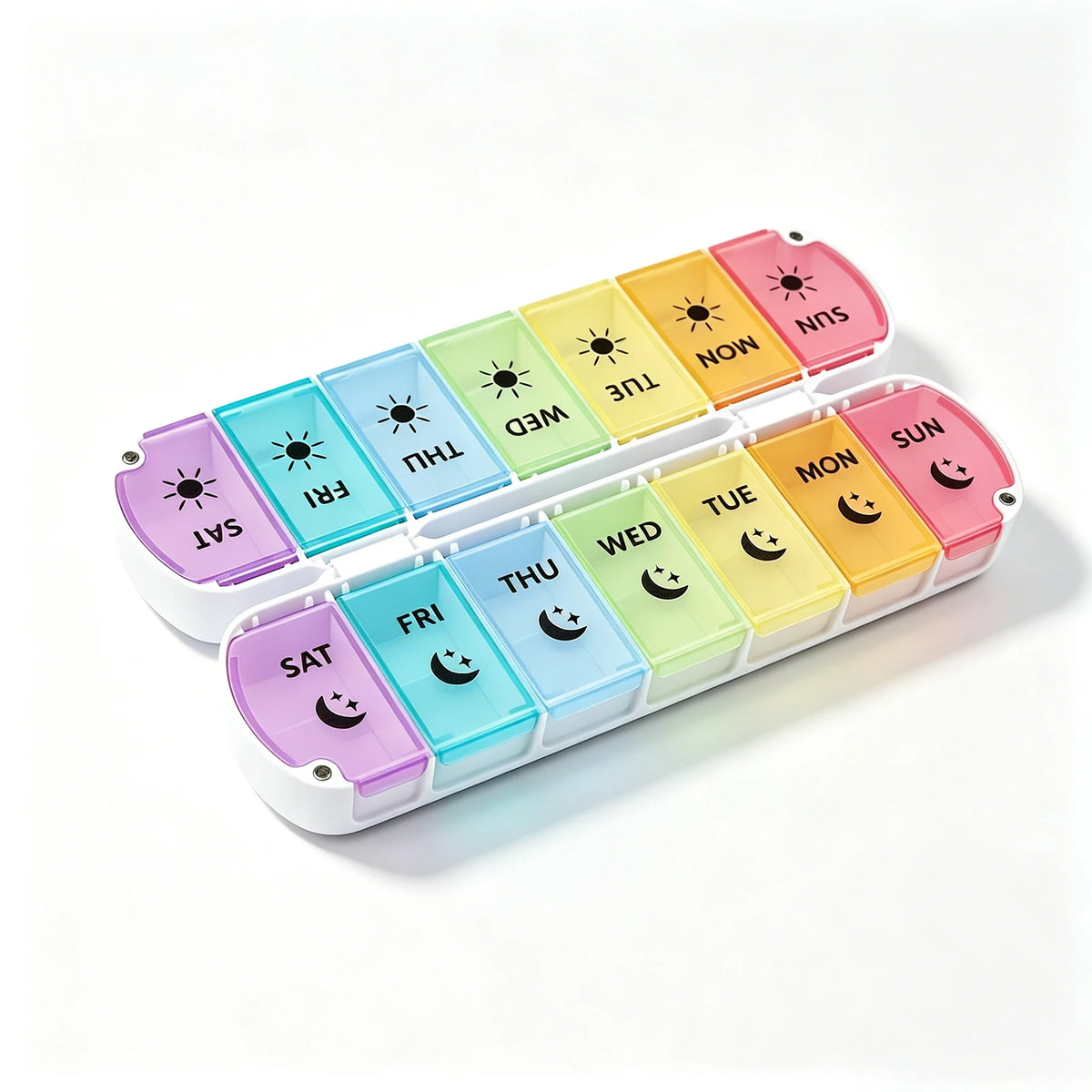Weekly Pill Organizer Double Dose Foldable Container For Medication Vitamins