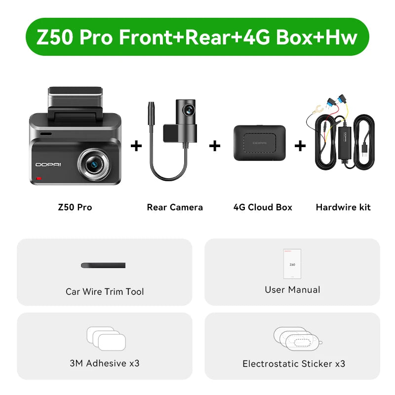 DDPAI Z50 Pro 4K Front And Rear Dash Cam Recorder