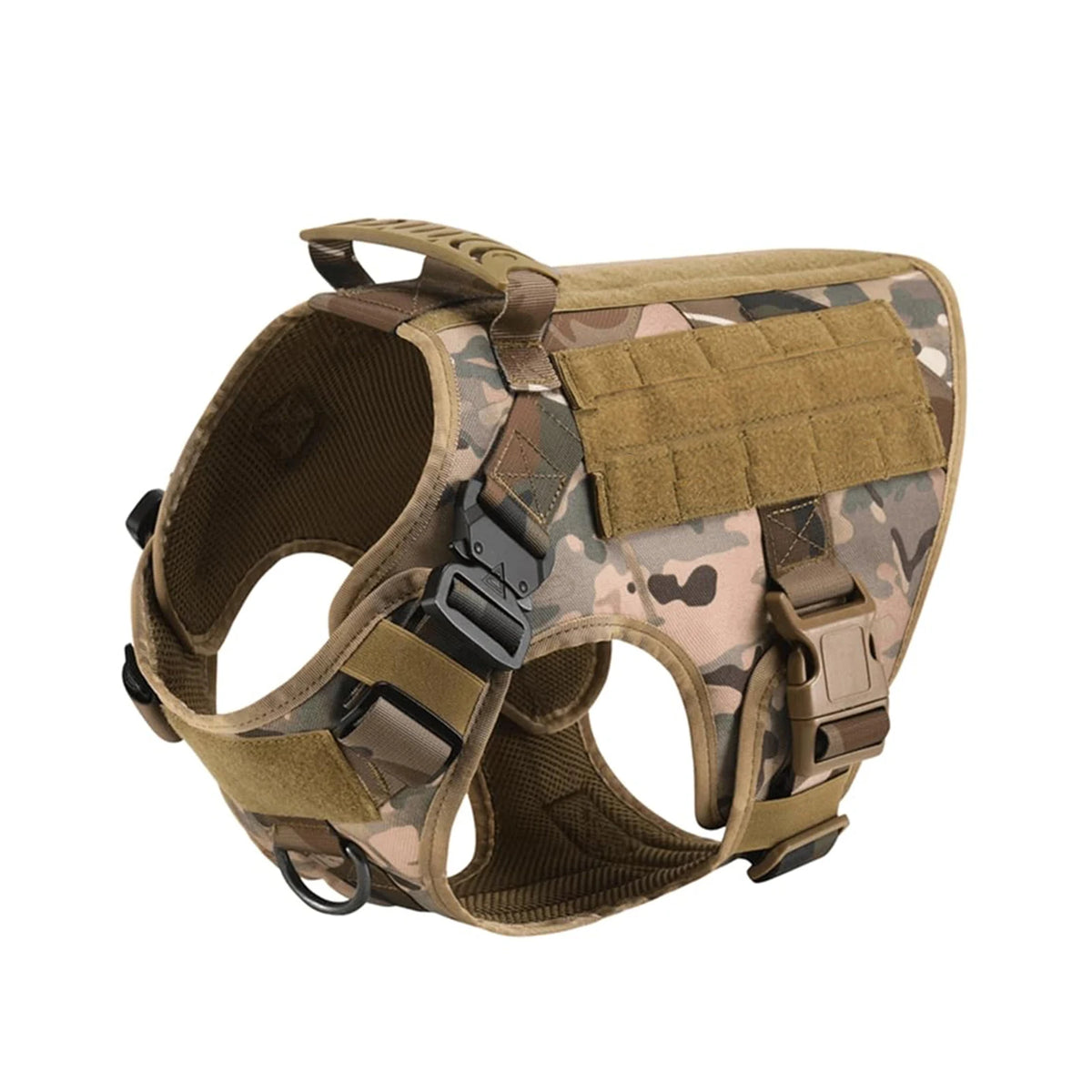 Heavy Duty Tactical Nylon Dog Harness With Molle Pouches