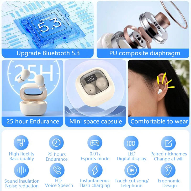 Shuke Wireless Bluetooth Earbuds Active Noise Cancellation Charging Case