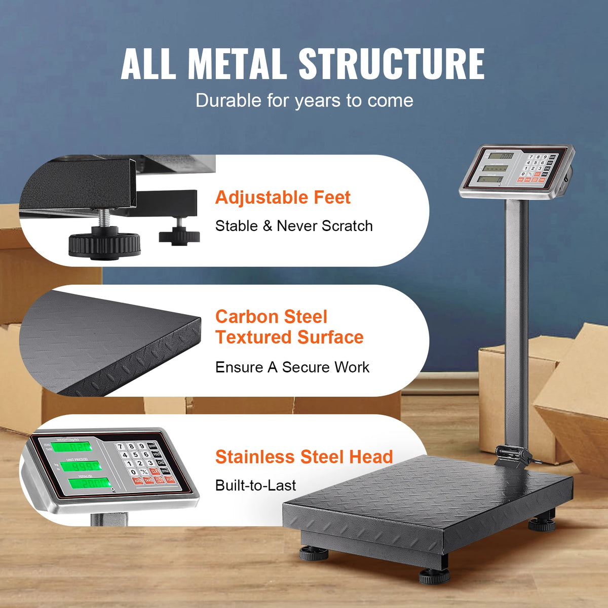 Digital Platform Scale 660 Lb With Tare Calculator Stainless Steel