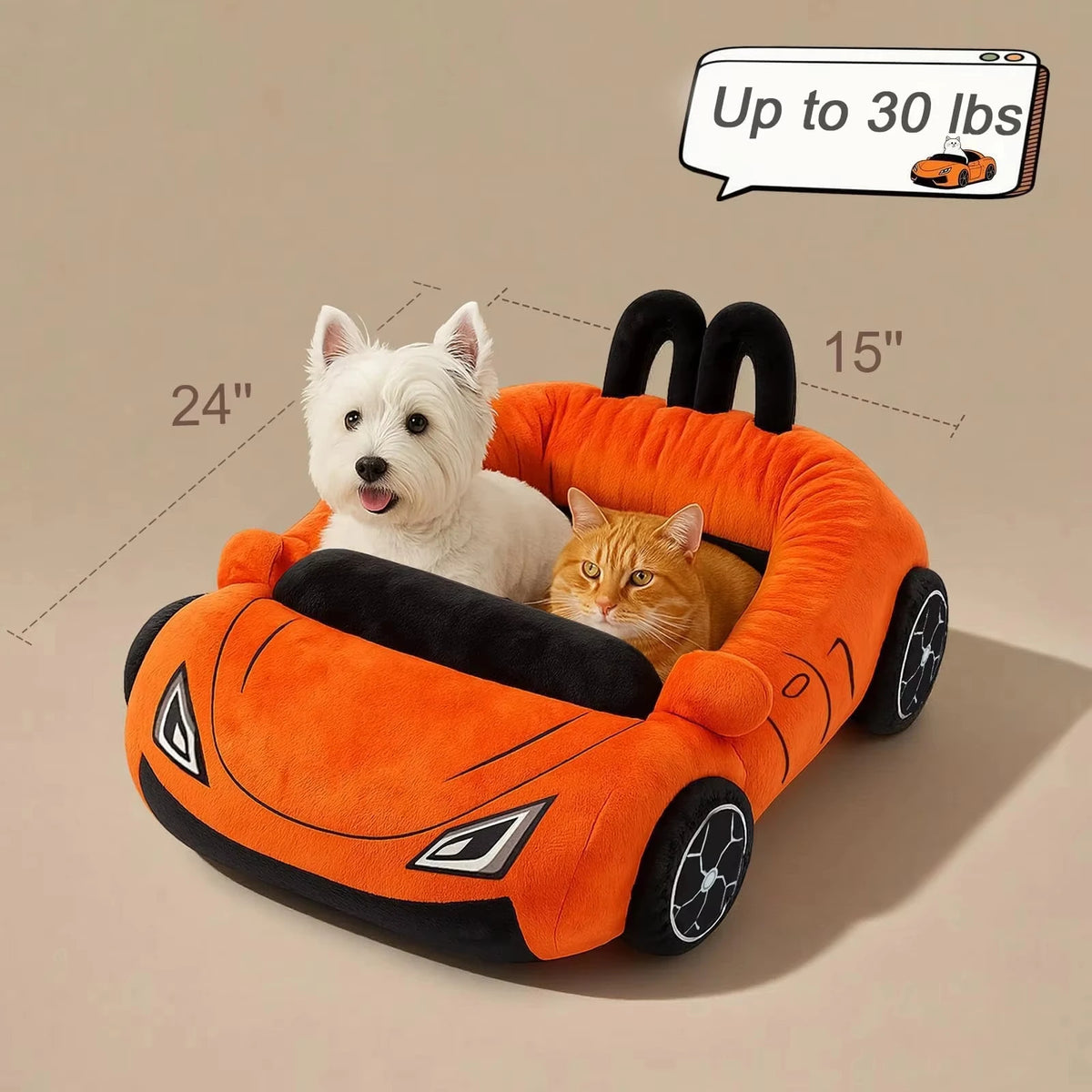 CWV Premium Coral Fleece Supercar Cat Bed With Pillow