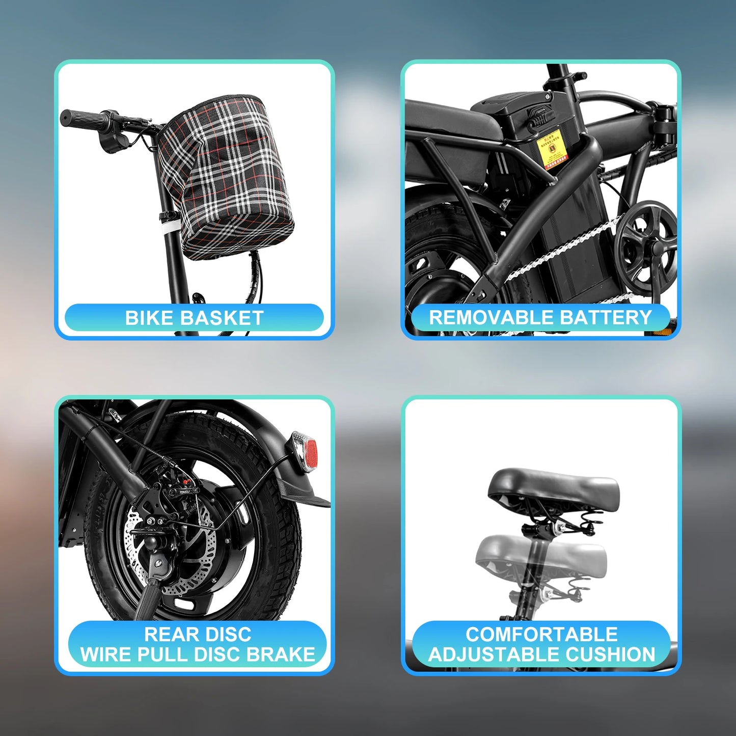 Hezzo T5 Folding Electric Bike With 750W Peak Power Motor