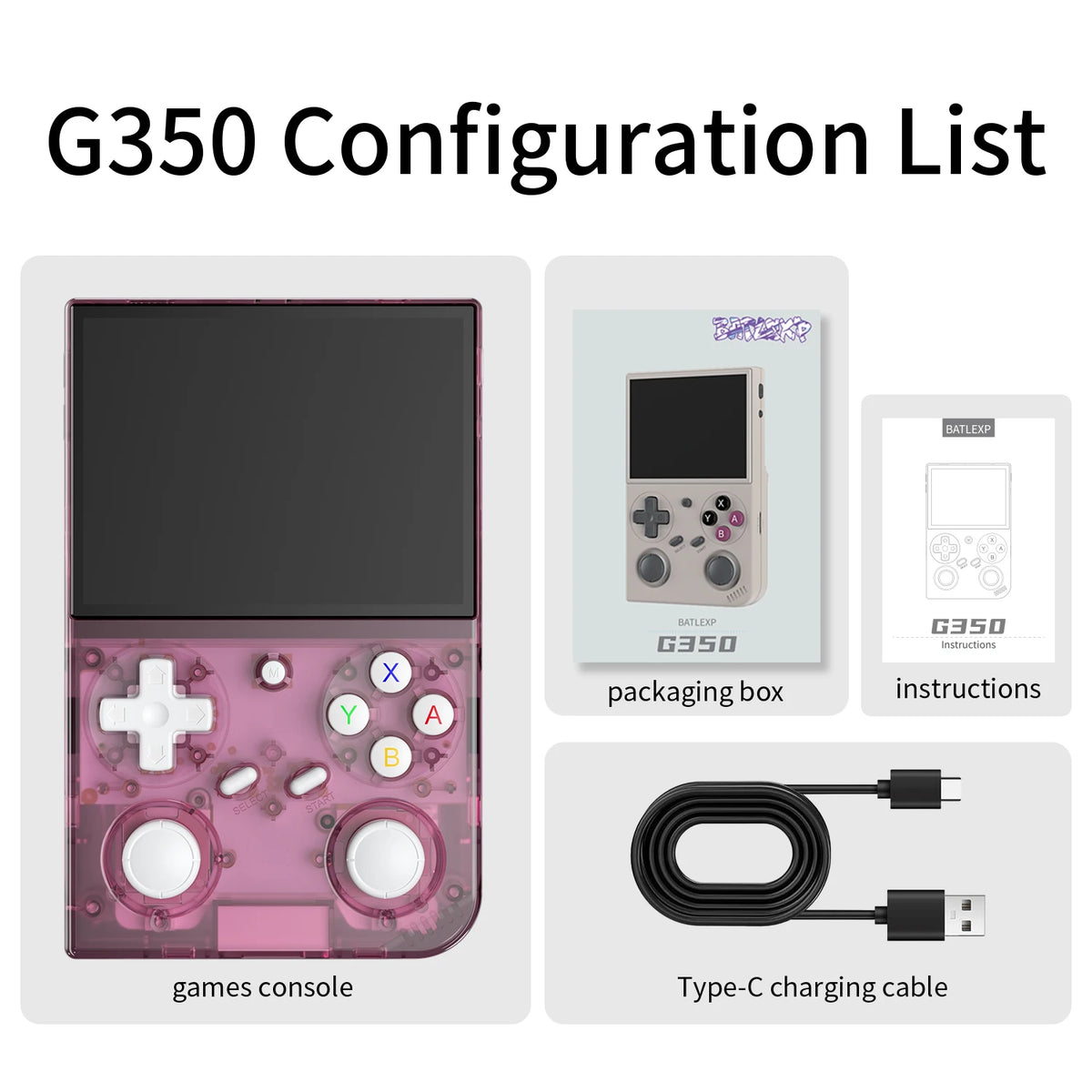 Batlexp G350 Retro Portable Handheld Game Console Linux Dual Joystick
