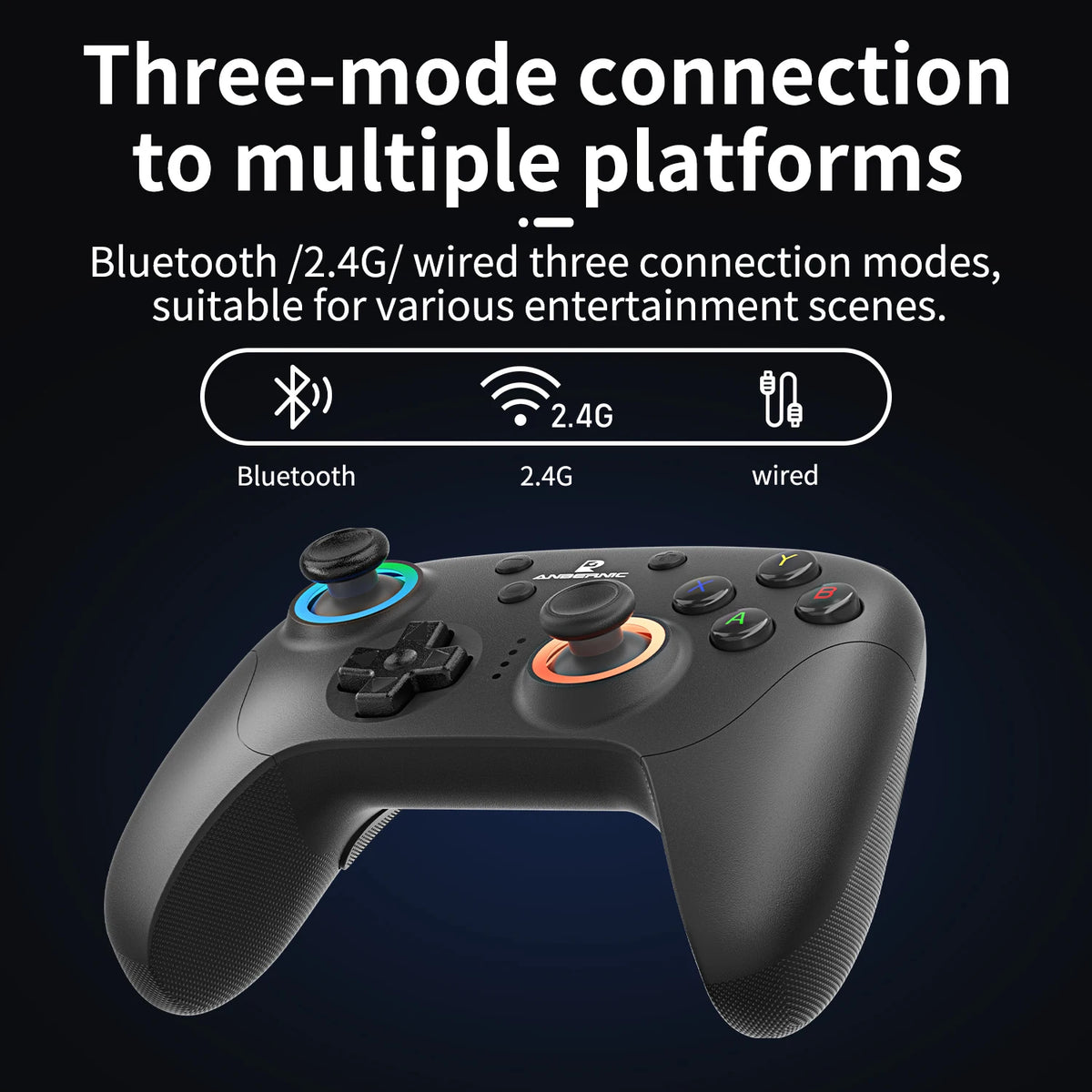 Anbernic RG P01 Wireless Bluetooth Gamepad RGB Hall Effect Controller