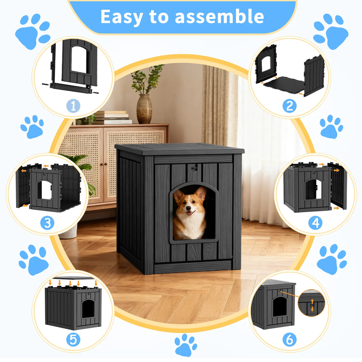 Waterproof Resin Indoor Outdoor Cat House And Dog Kennel