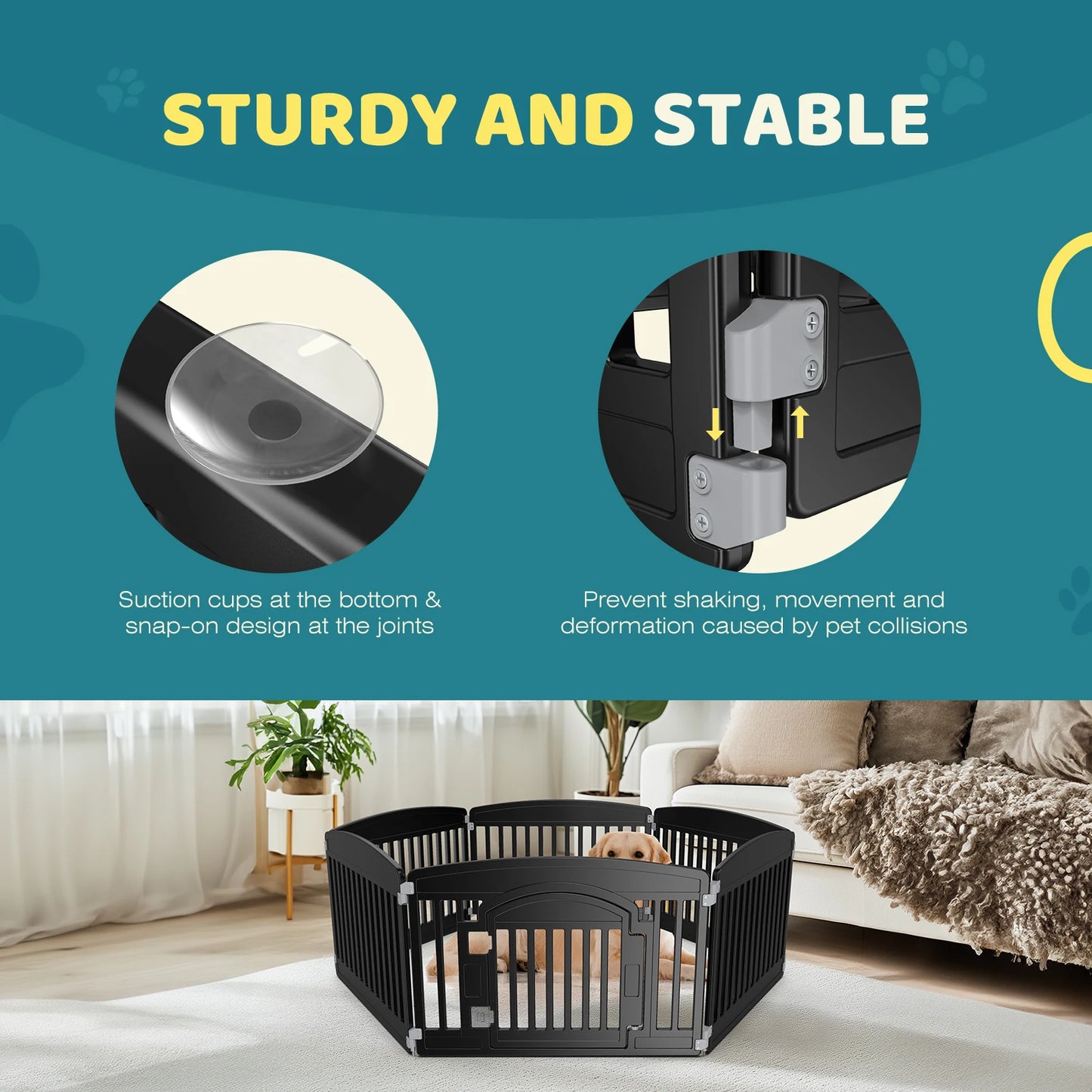 JHK Expandable Plastic Dog Playpen For Small And Medium Dogs